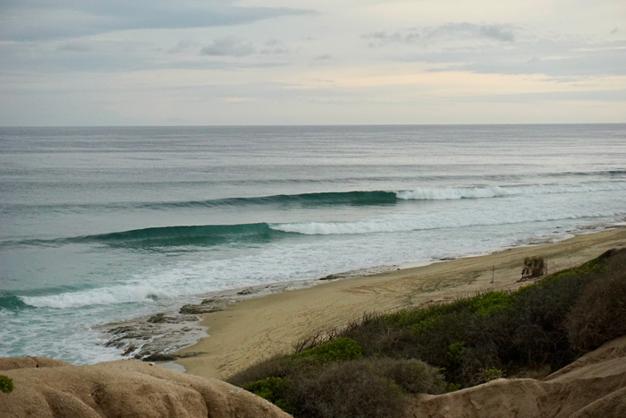 Empty waves peeling at Shipwrecks on the East Cape in the early morning, Baja California Sur